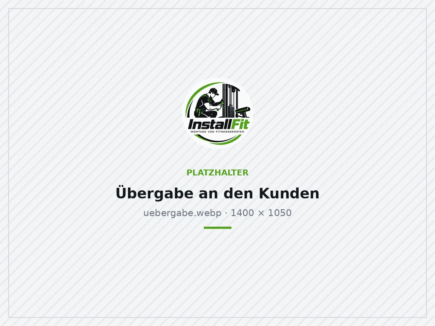 Übergabe des aufgebauten Geräts an den Kunden
